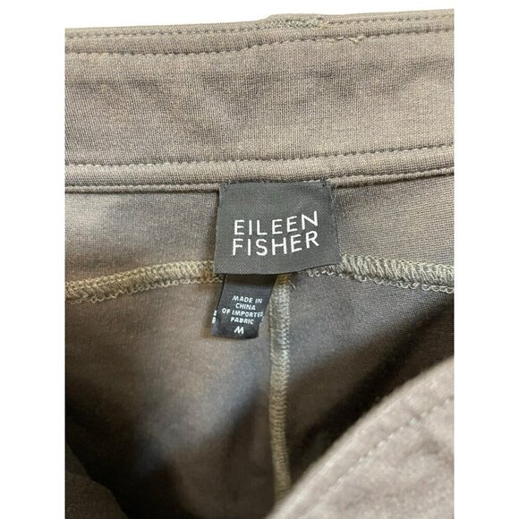 EILEEN FISHER BROWN PONTE KNIT RAYON NYLON SPANDEX BLEND STRETCH PANTS SIZE M - Picture 2 of 5